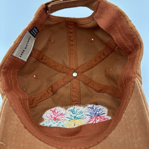 4350 District Pineapple Embroidered Cap Hat Pigment Washed Distressed Rust Brown - Picture 8 of 8